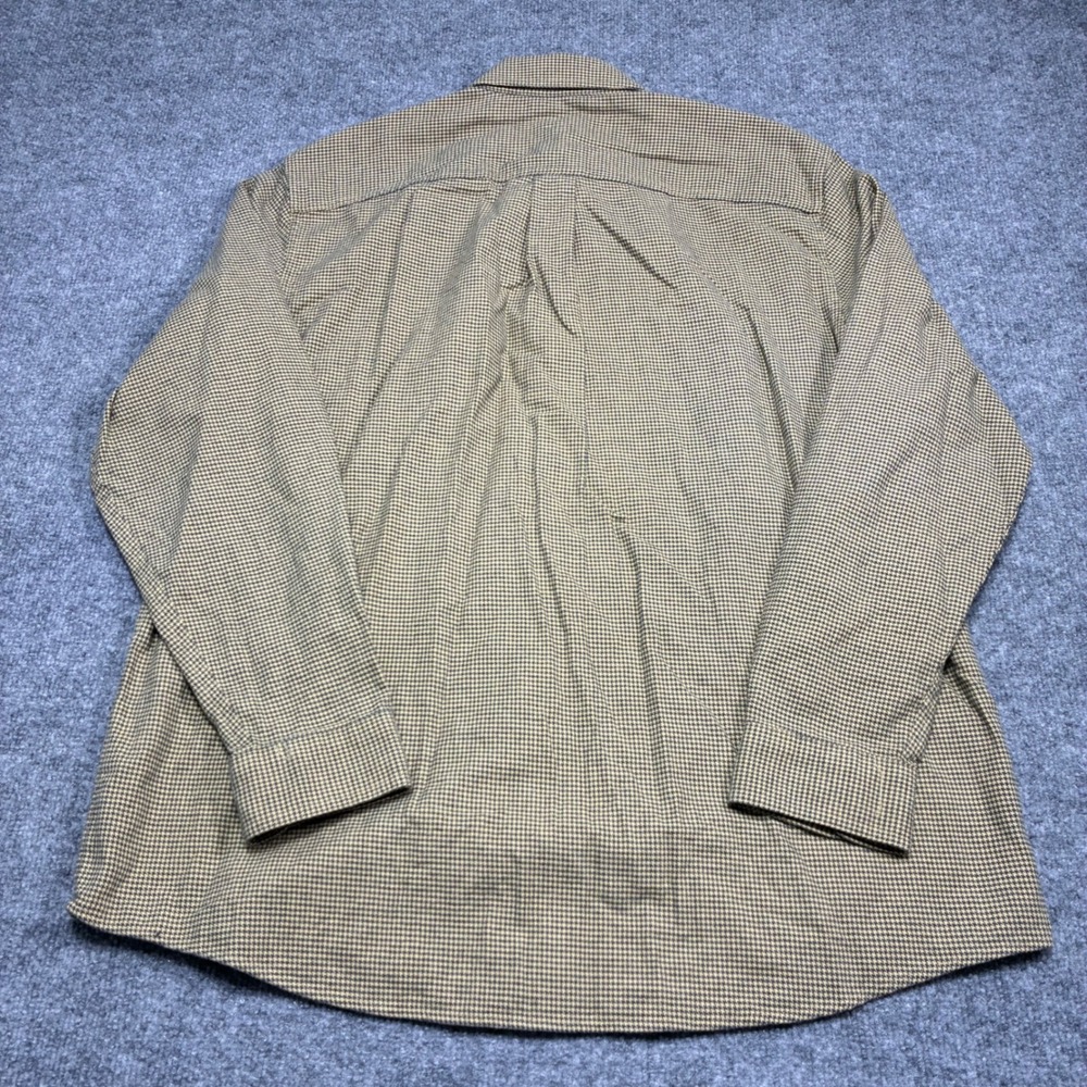 L.L.‎ Bean Shirt Mens L Tan Houndstooth Traditional Fit Cotton Long Sleeve - Picture 5 of 9